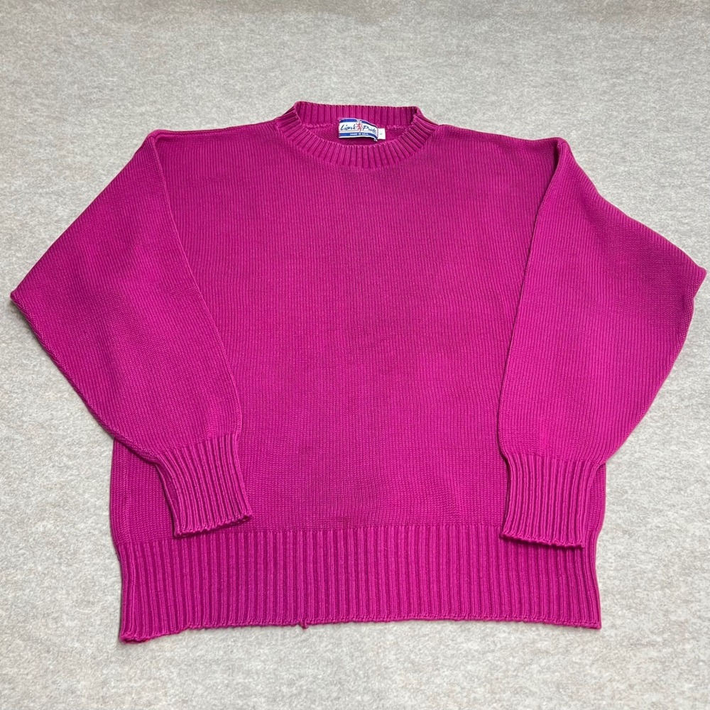 Vintage Lions Pride Magenta Pink Crewneck Sweater Made in USA Women Large Knit